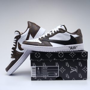 Air Jordan 1low LV og Brown old flower panels